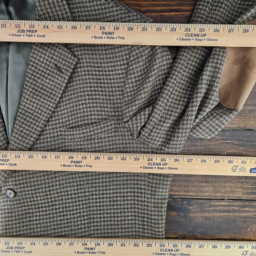 Stafford Men's Tweed Sport Coat Blazer‎ Three Button Brown Lambs Wool 48L